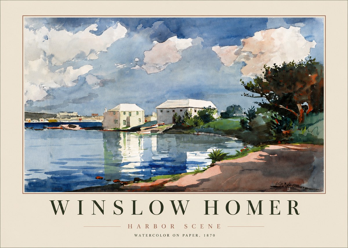 Winslow Homer Harbor Scene No3 - Poster