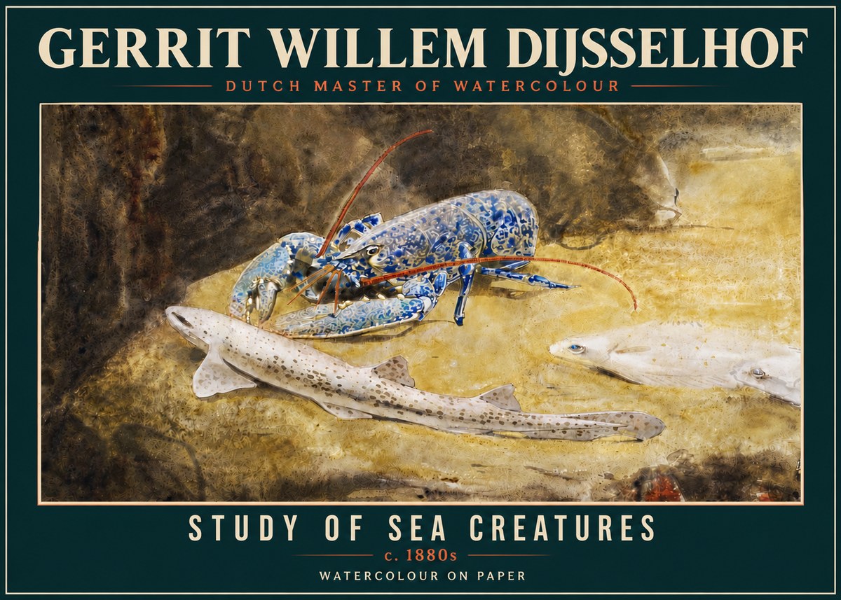 Gerrit Willem Dijsselhof Study of Sea Creatures No4 - Poster
