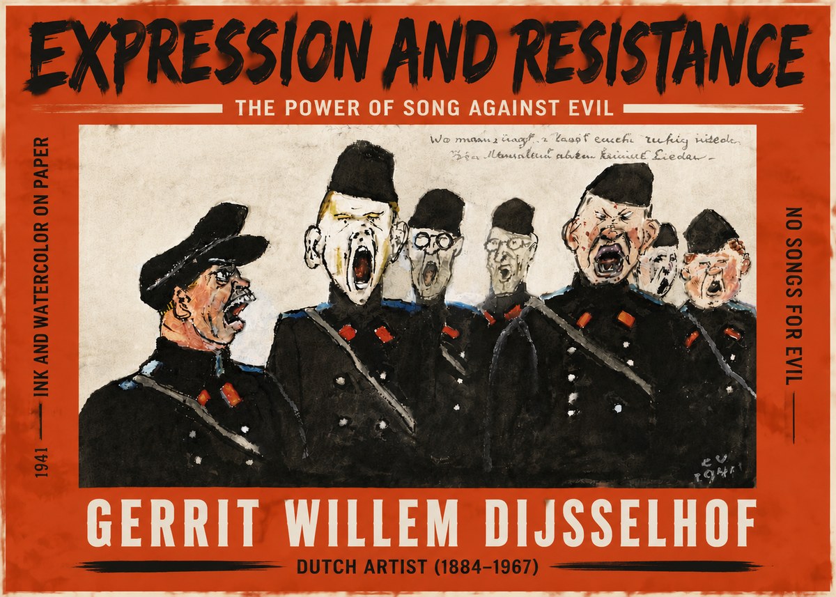 Gerrit Willem Dijsselhof Where Men Sing, There You May Rest in Peace; Evil People Have No Songs. No6 - Poster