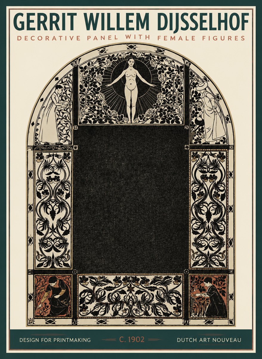 Gerrit Willem Dijsselhof Ornamental Composition with Figures No3 - Poster