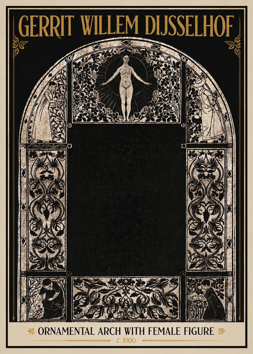 Gerrit Willem Dijsselhof Ornamental Composition - Design for a Printed Panel No6 - Poster