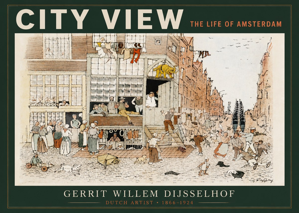 Gerrit Willem Dijsselhof Street Scene in Amsterdam No4 - Poster