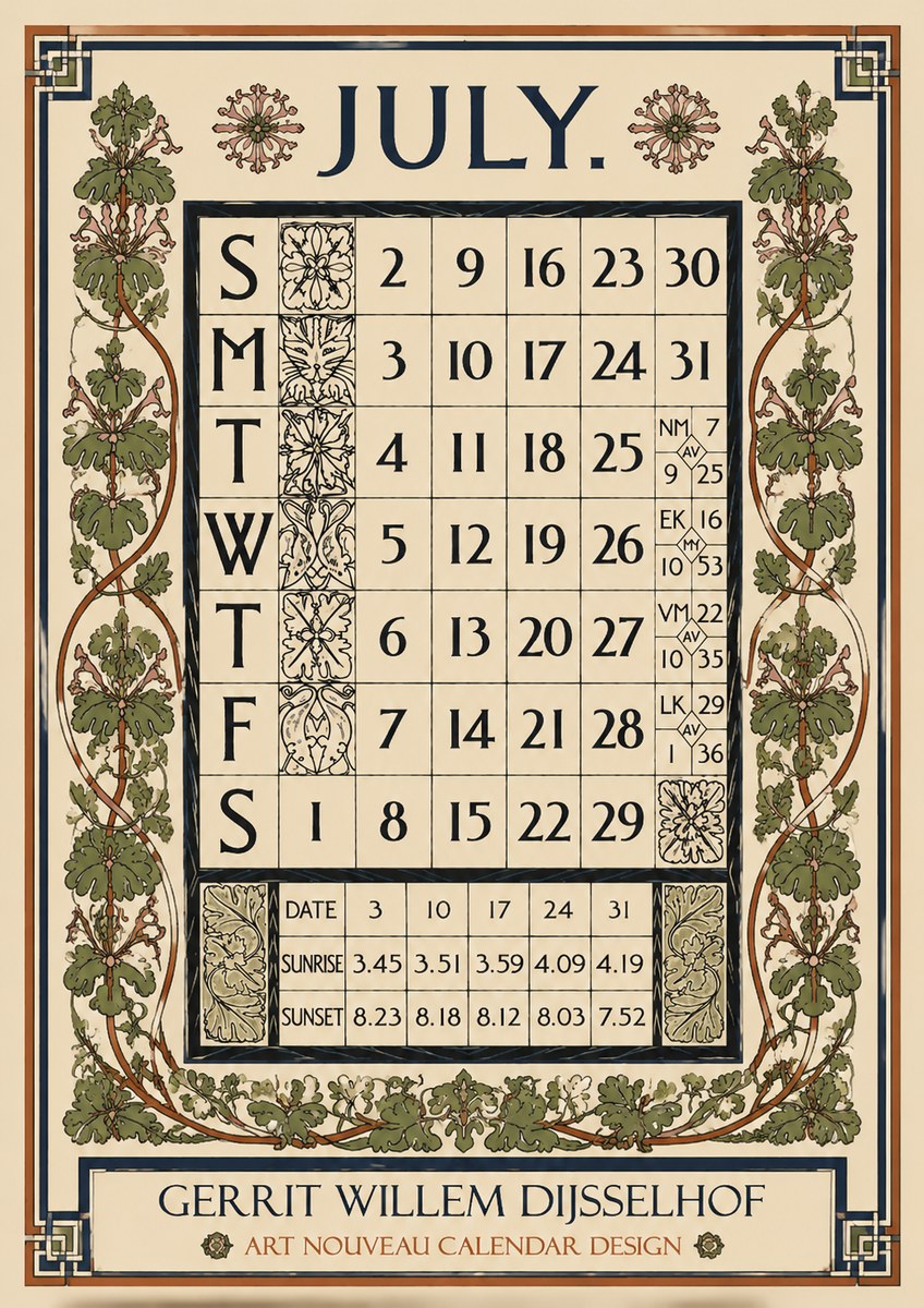 Gerrit Willem Dijsselhof July. No4 - Poster
