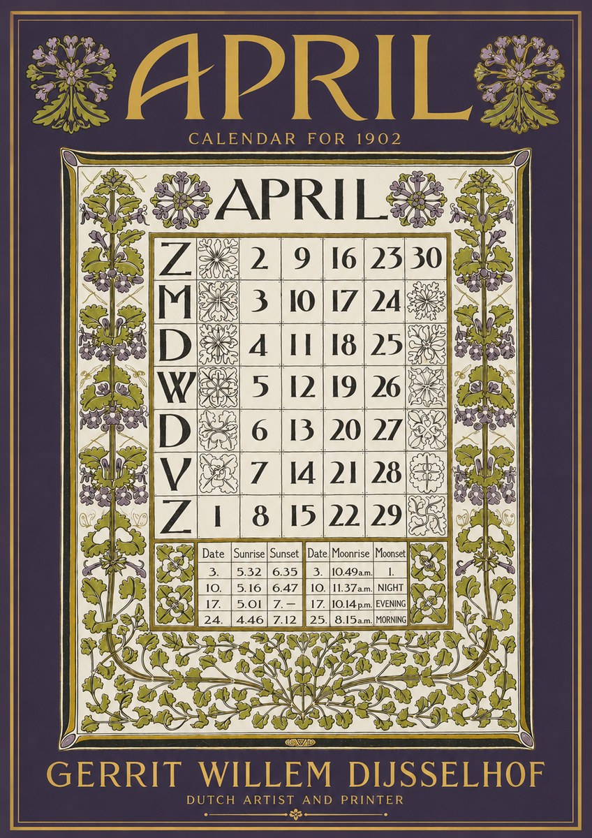 Gerrit Willem Dijsselhof April No4 - Poster