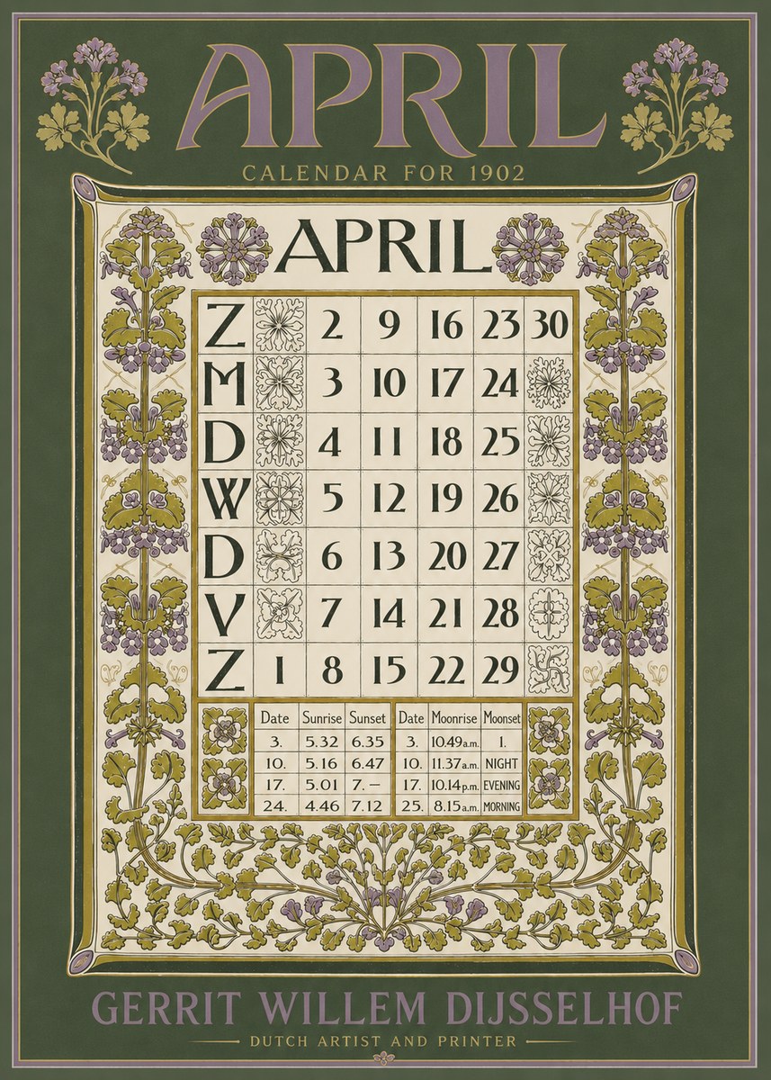 Gerrit Willem Dijsselhof April No5 - Poster