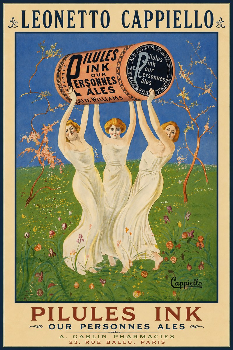 Leonetto Cappiello Pilules Ink Our Personnes Ales No5 - Poster