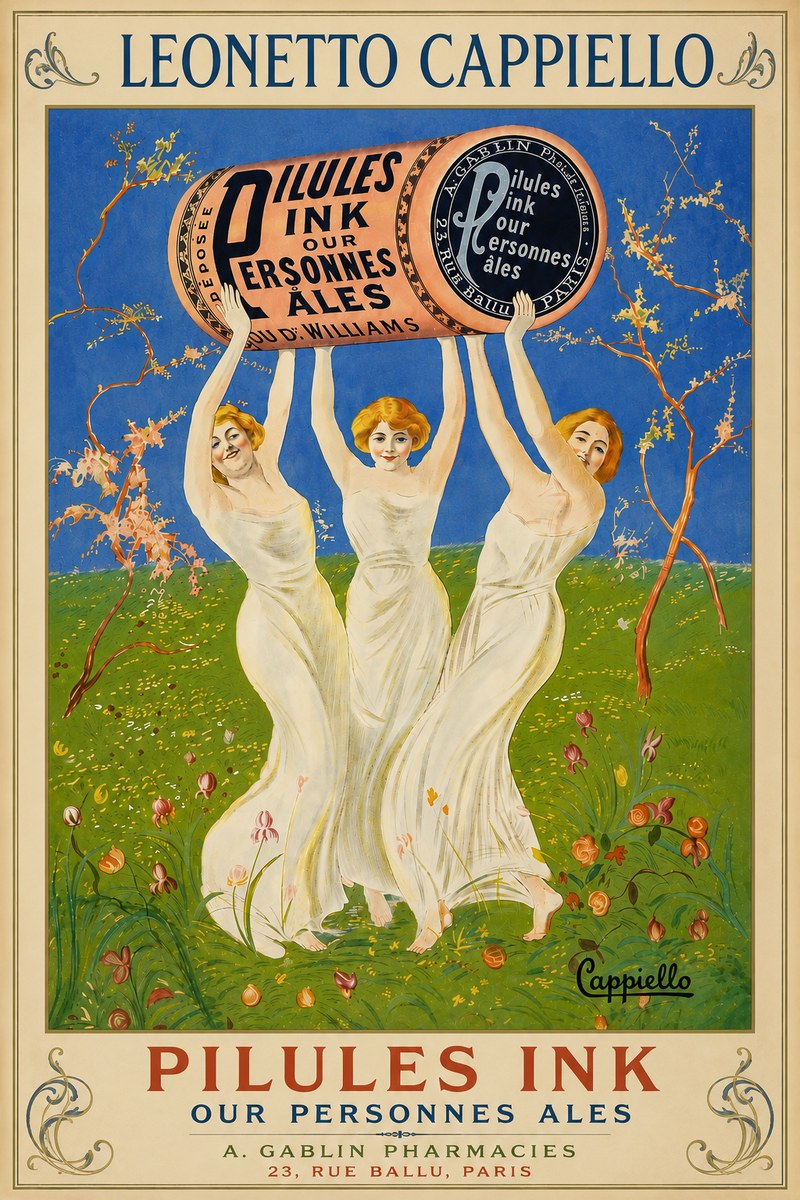 Leonetto Cappiello Pilules Ink Our Personnes Ales No6 - Poster