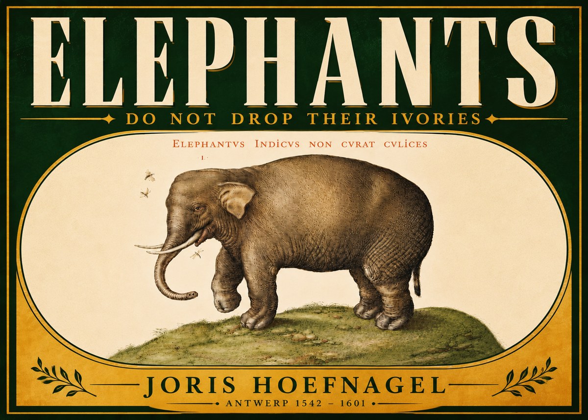 Joris Hoefnagel Elephant Does Not Drop Its Ivories No6 - Poster