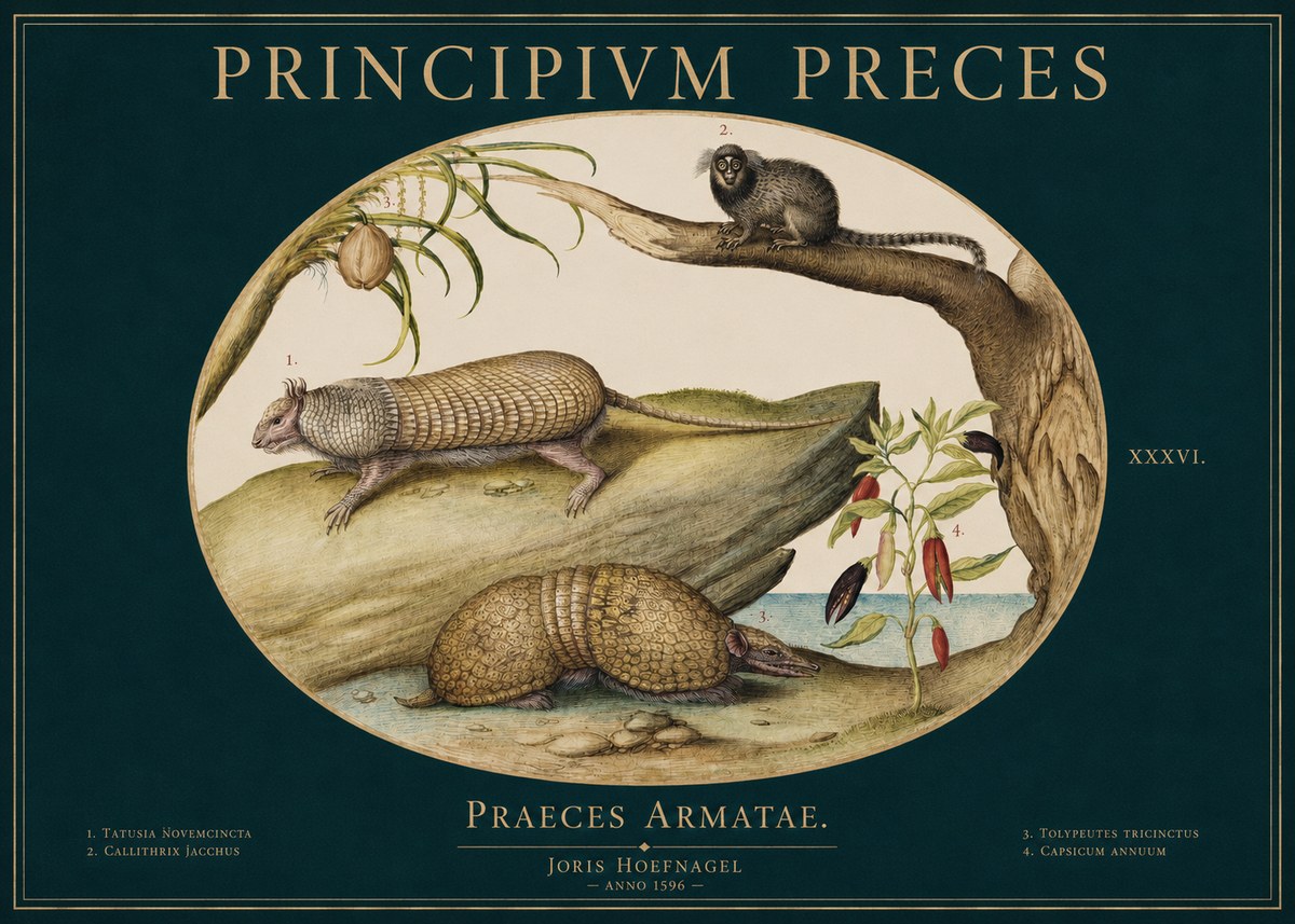 Joris Hoefnagel Praeces Armatae. No3 - Poster