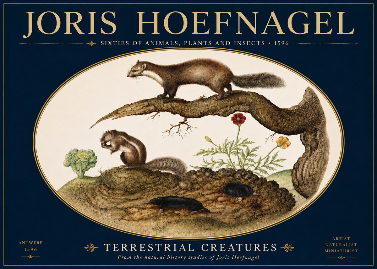 Joris Hoefnagel Terrestrial Creatures No5 - Poster