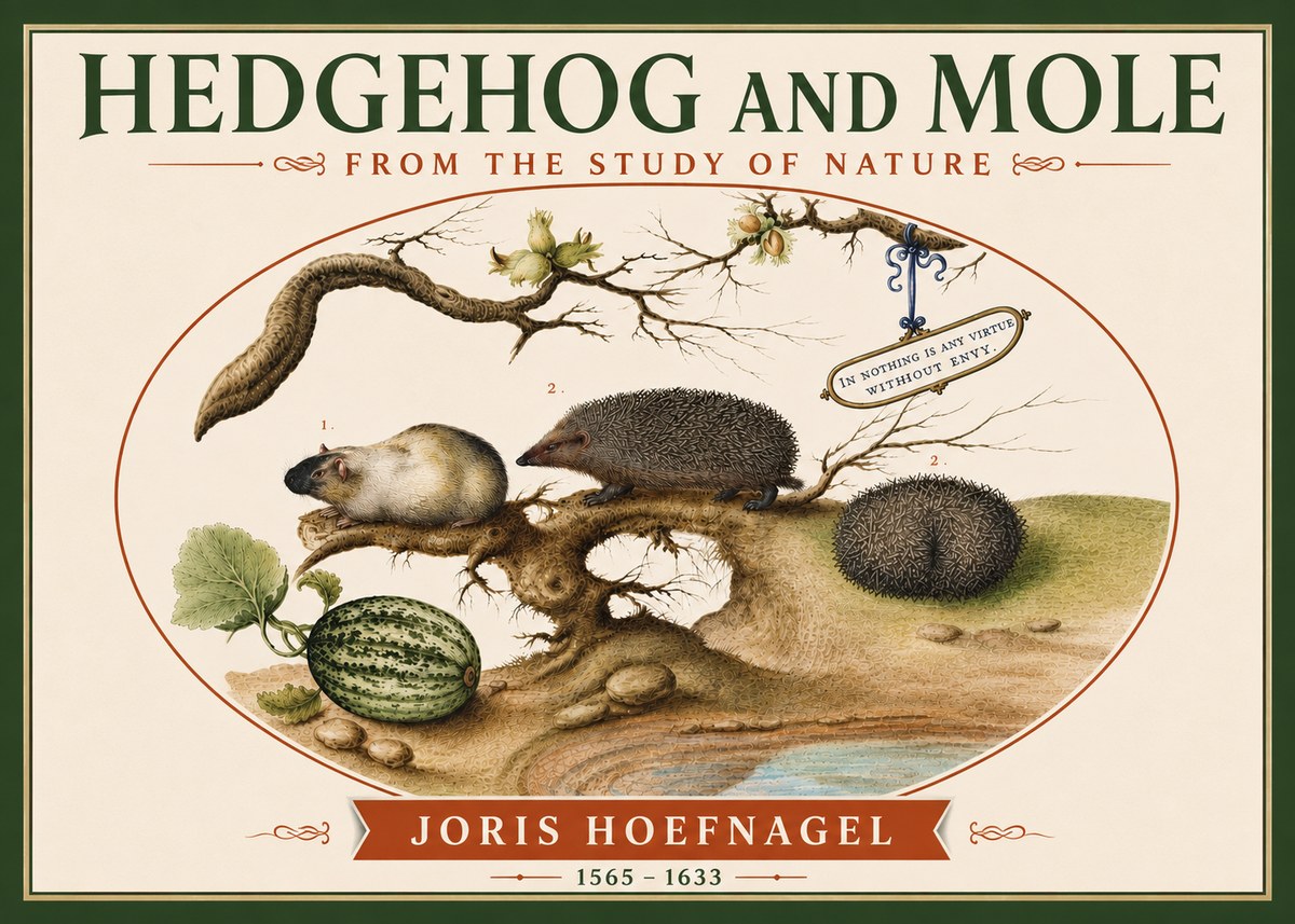 Joris Hoefnagel Hedgehog and Mole No6 - Poster