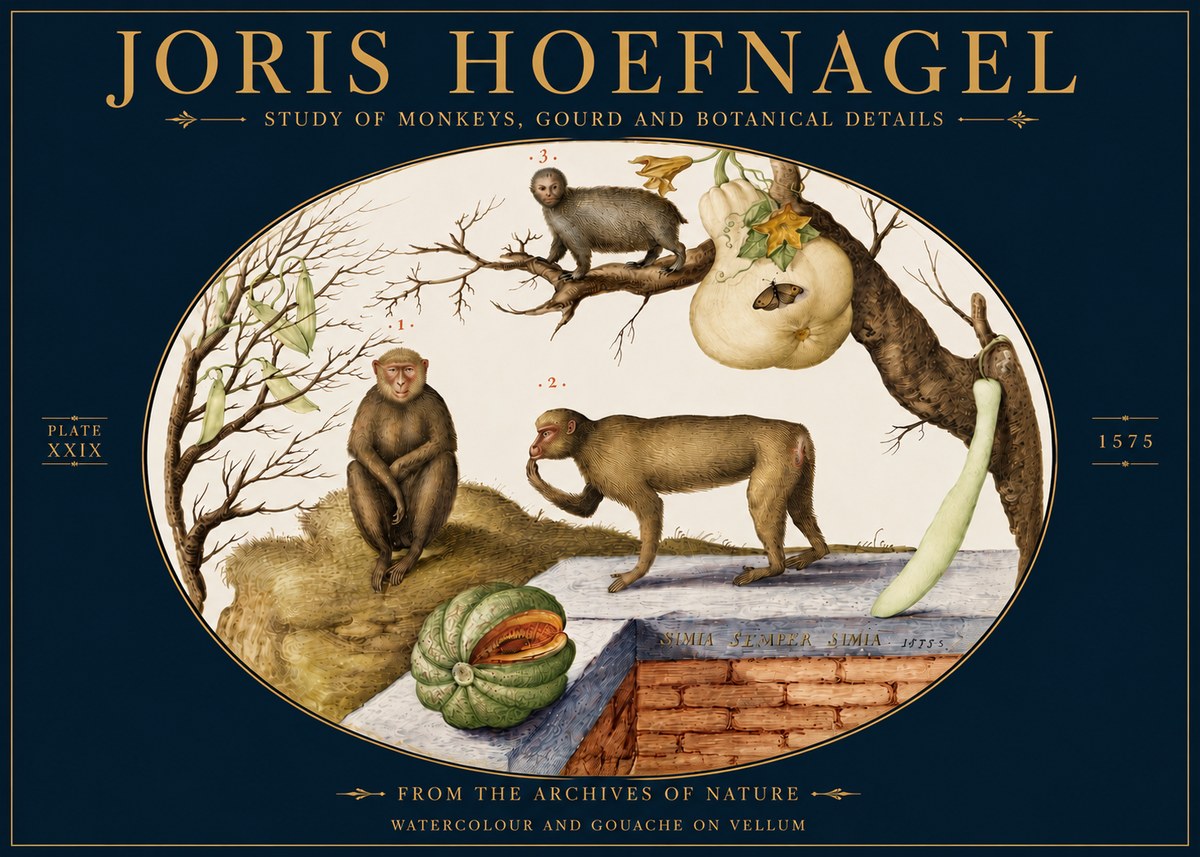 Joris Hoefnagel But Always a Monkey, Always a Monkey. Plate Xxix No5 - Poster