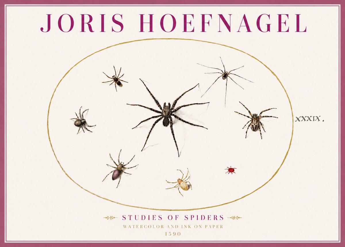 Joris Hoefnagel Studies of Spiders II No4 - Poster