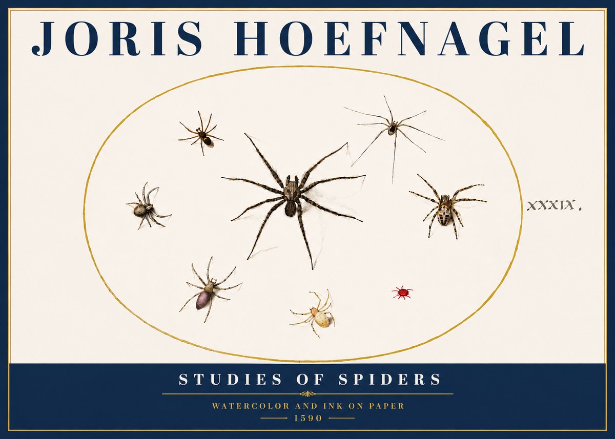 Joris Hoefnagel Studies of Spiders II No5 - Poster