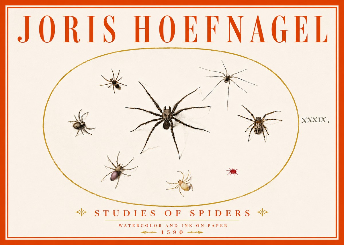 Joris Hoefnagel Studies of Spiders II No6 - Poster