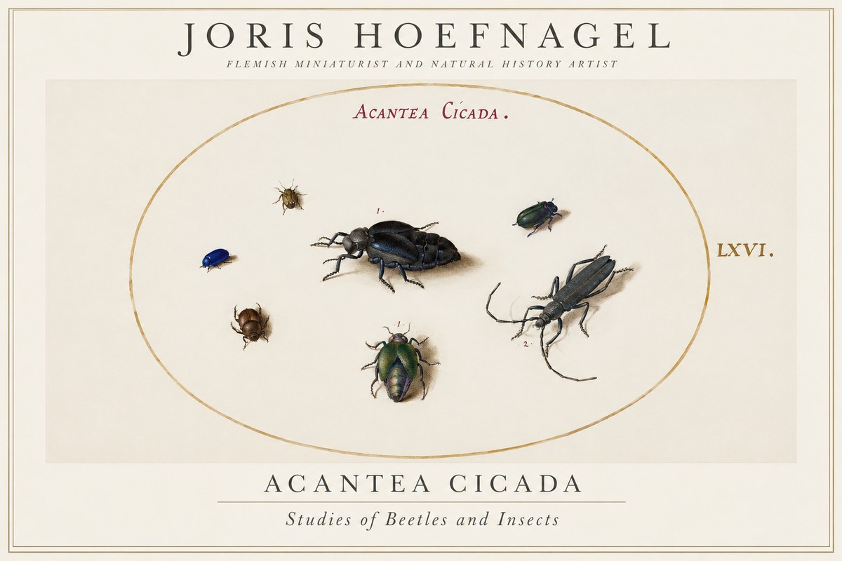 Joris Hoefnagel Acanthia Cicada No2 - Poster