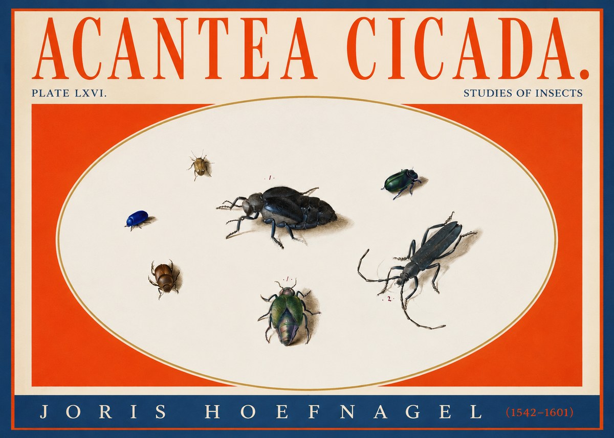 Joris Hoefnagel Acanthia Cicada No4 - Poster