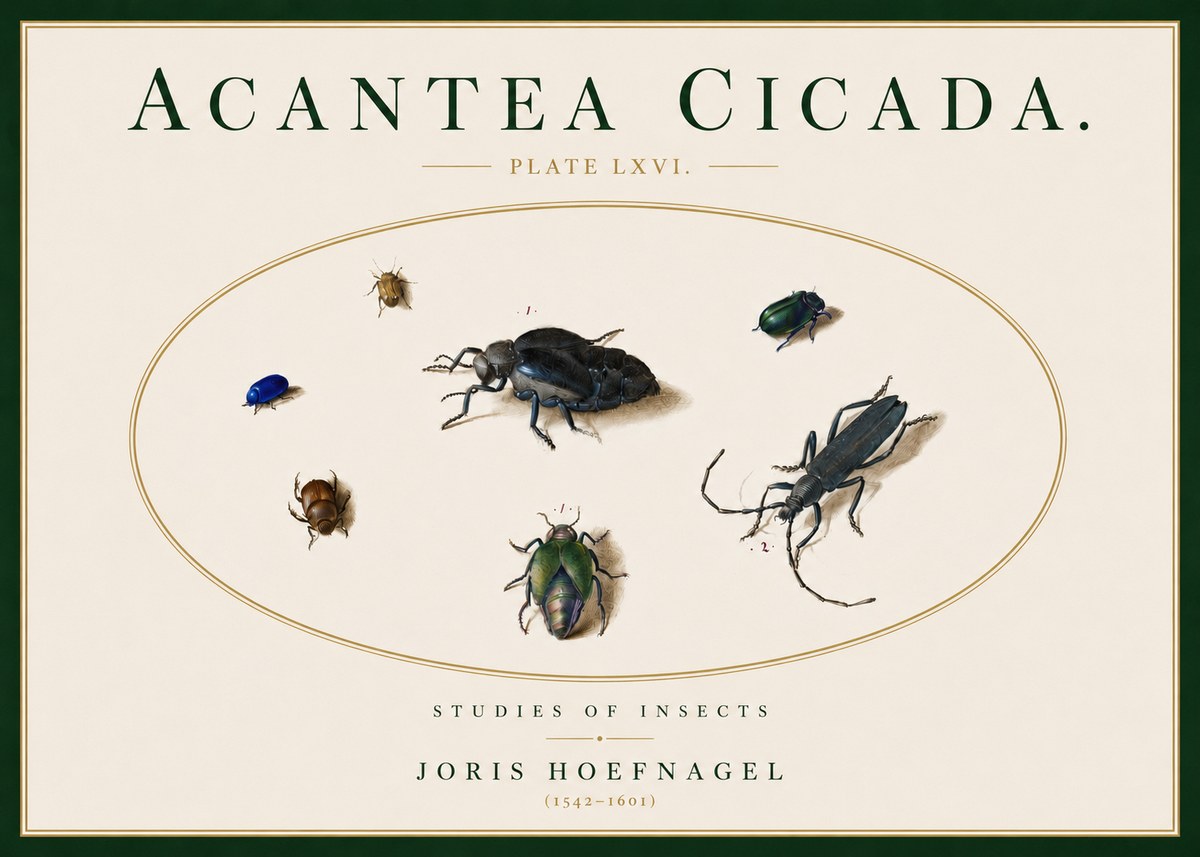 Joris Hoefnagel Acanthia Cicada No5 - Poster