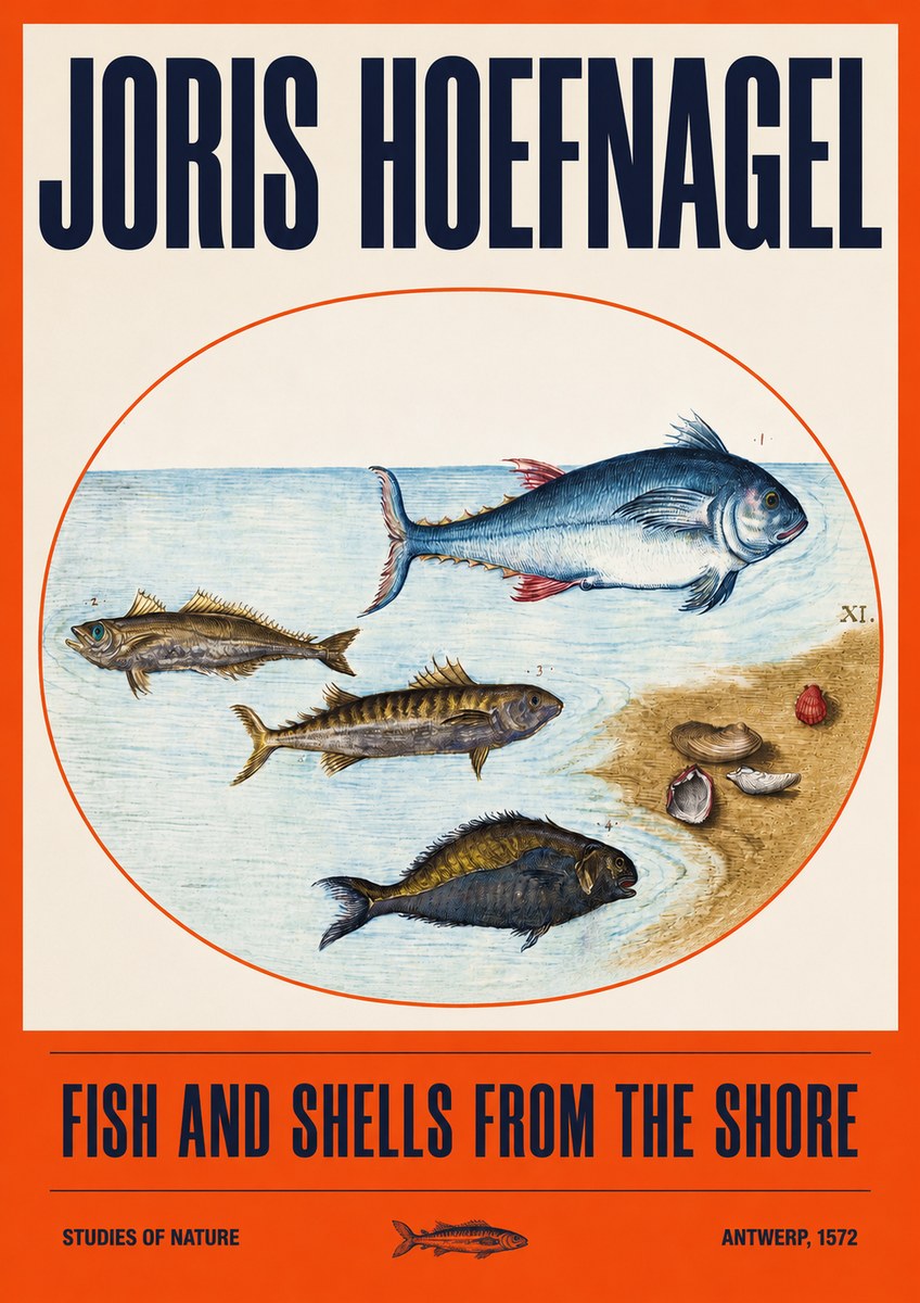 Joris Hoefnagel Fish and Shells from the Shore No2 - Poster