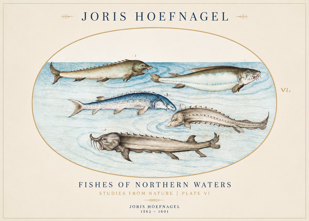 Joris Hoefnagel Fishes of Northern Waters No1 - Poster