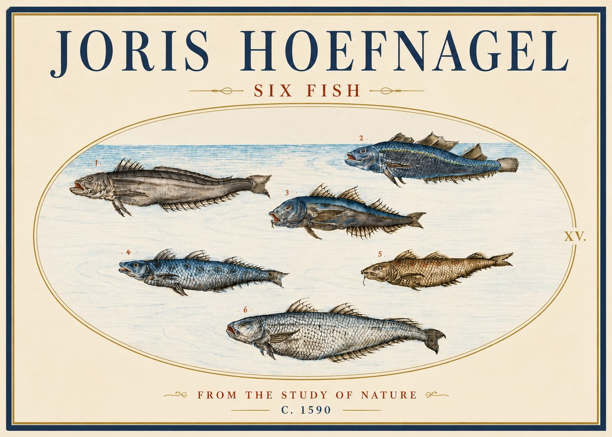 Joris Hoefnagel Six Fish No6 - Poster