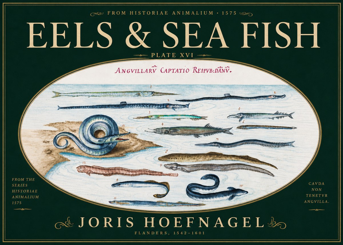 Joris Hoefnagel Eels and Sea Fish No6 - Poster
