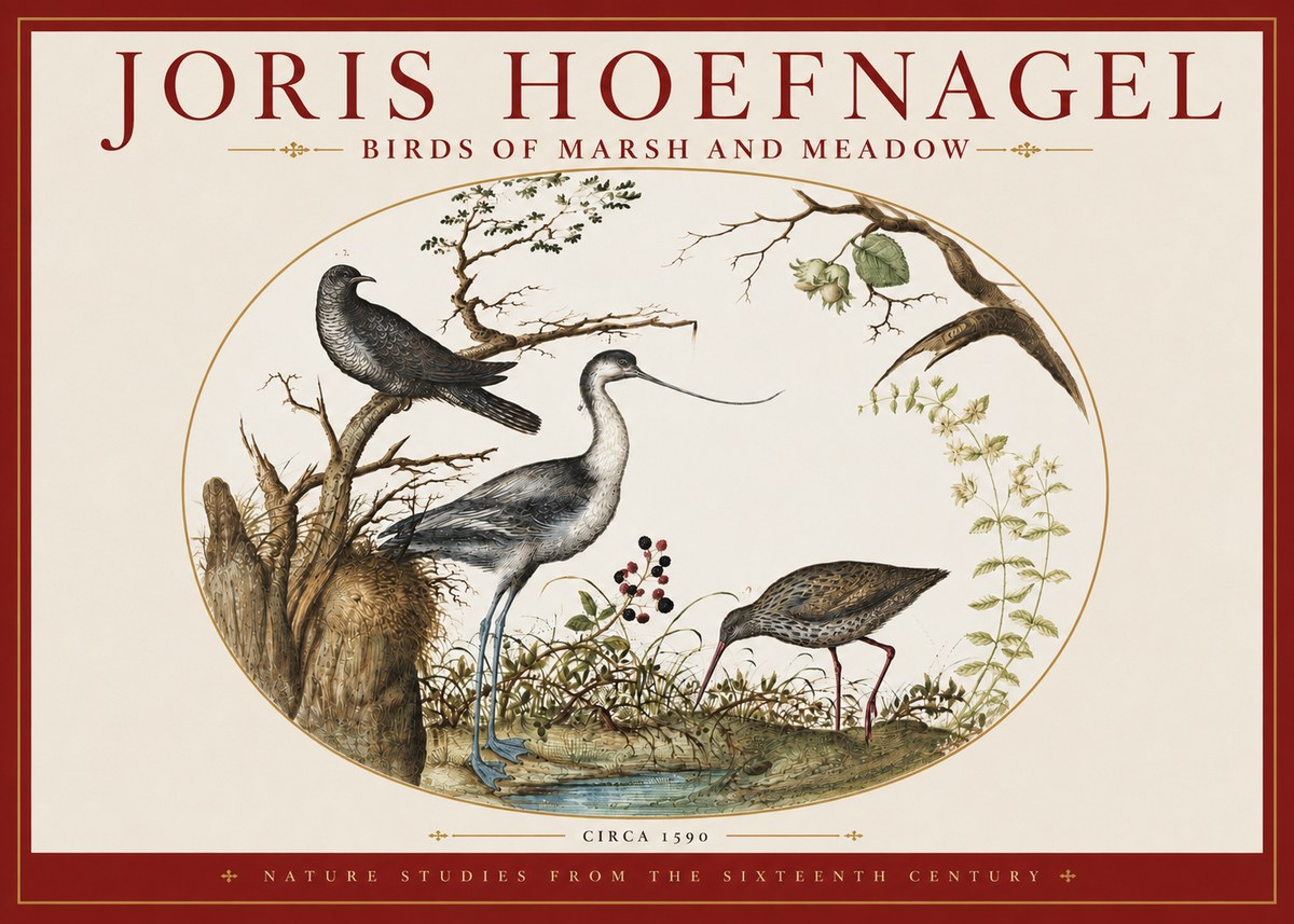 Joris Hoefnagel Birds of Marsh and Meadow No3 - Poster