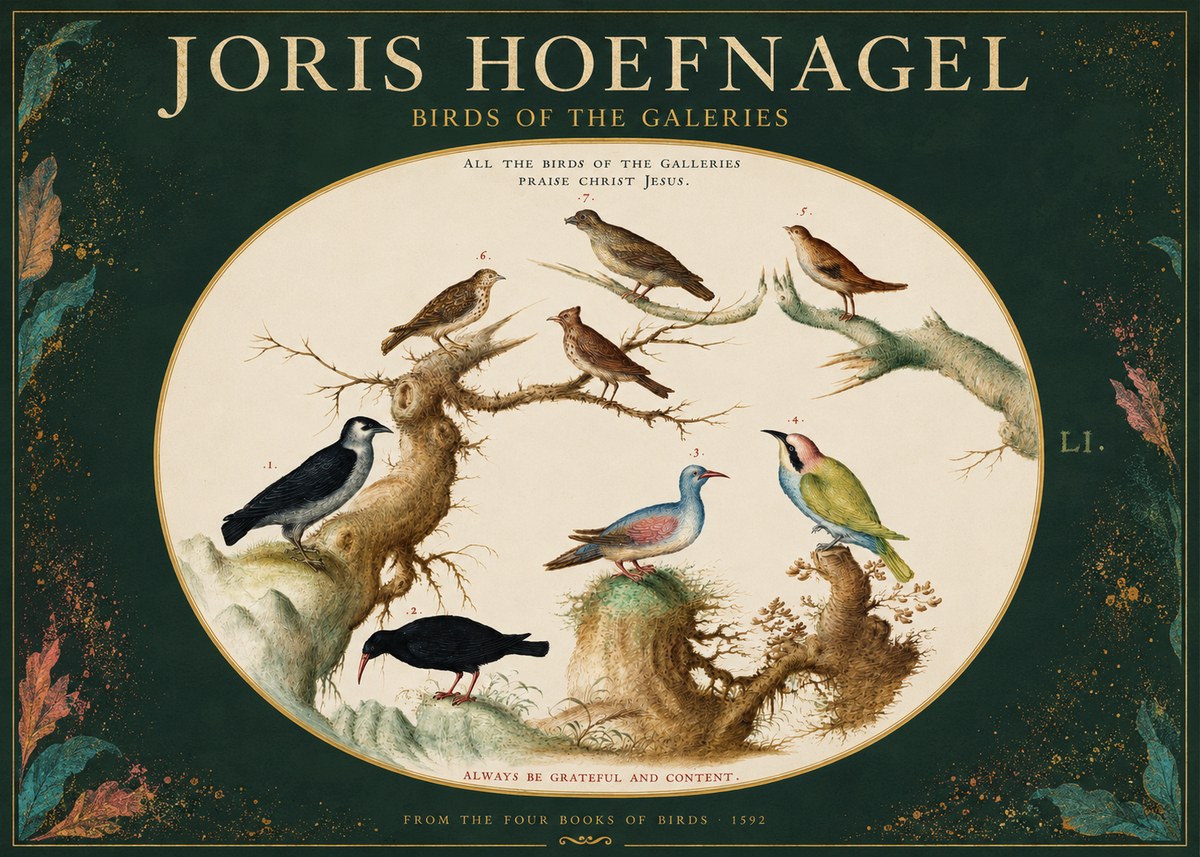 Joris Hoefnagel Birds of the Galeries No2 - Poster