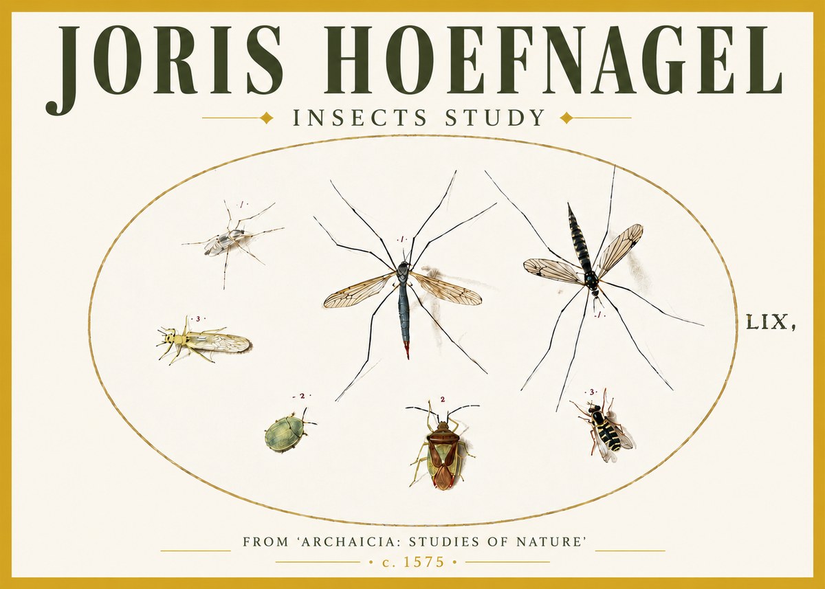 Joris Hoefnagel Insects Study I No5 - Poster