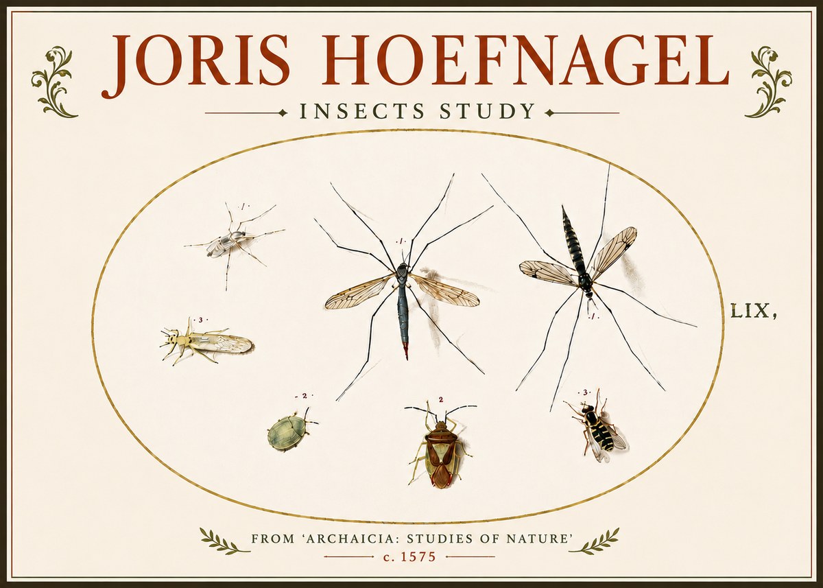 Joris Hoefnagel Insects Study I No6 - Poster