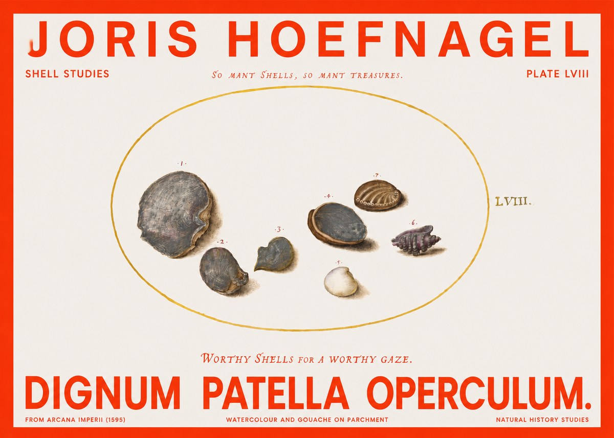 Joris Hoefnagel Six Shells No6 - Poster