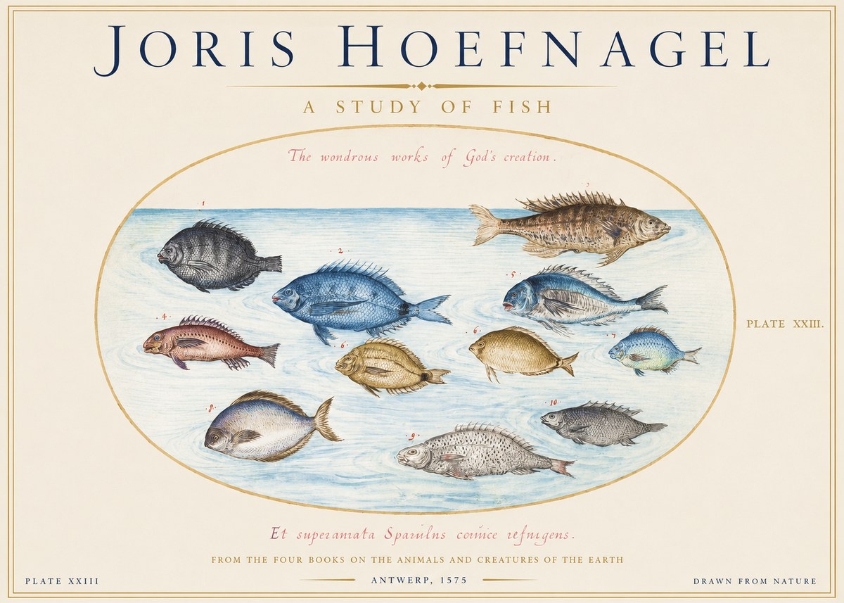 Joris Hoefnagel A Study of Fish No1 - Poster