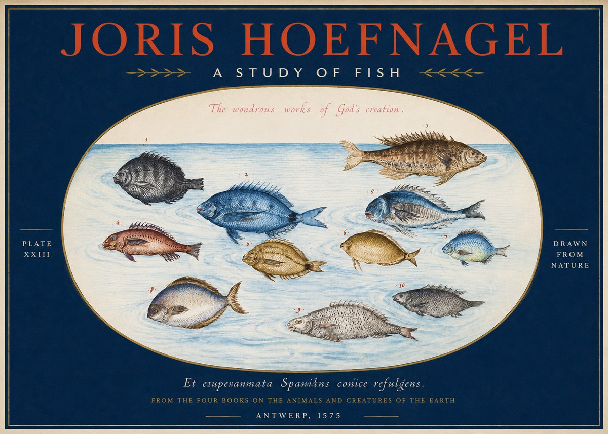 Joris Hoefnagel A Study of Fish No2 - Poster