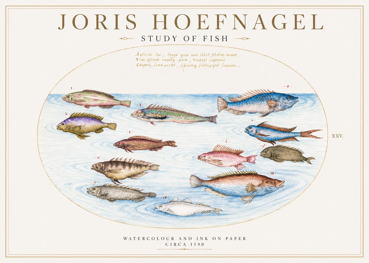 Joris Hoefnagel Study of Fish No2 - Poster