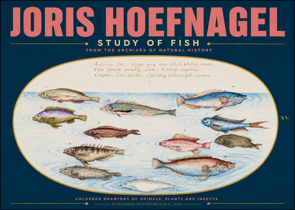 Joris Hoefnagel Study of Fish No4 - Poster