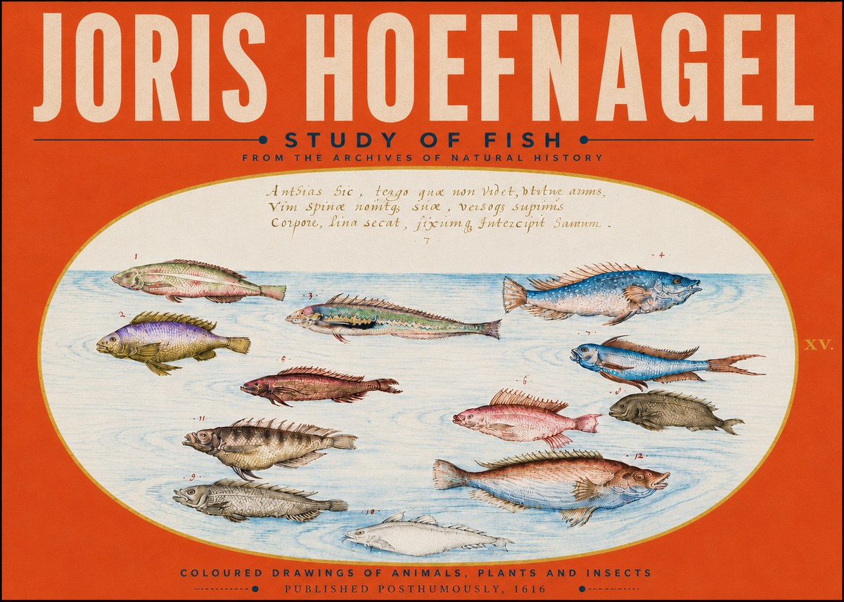 Joris Hoefnagel Study of Fish No5 - Poster