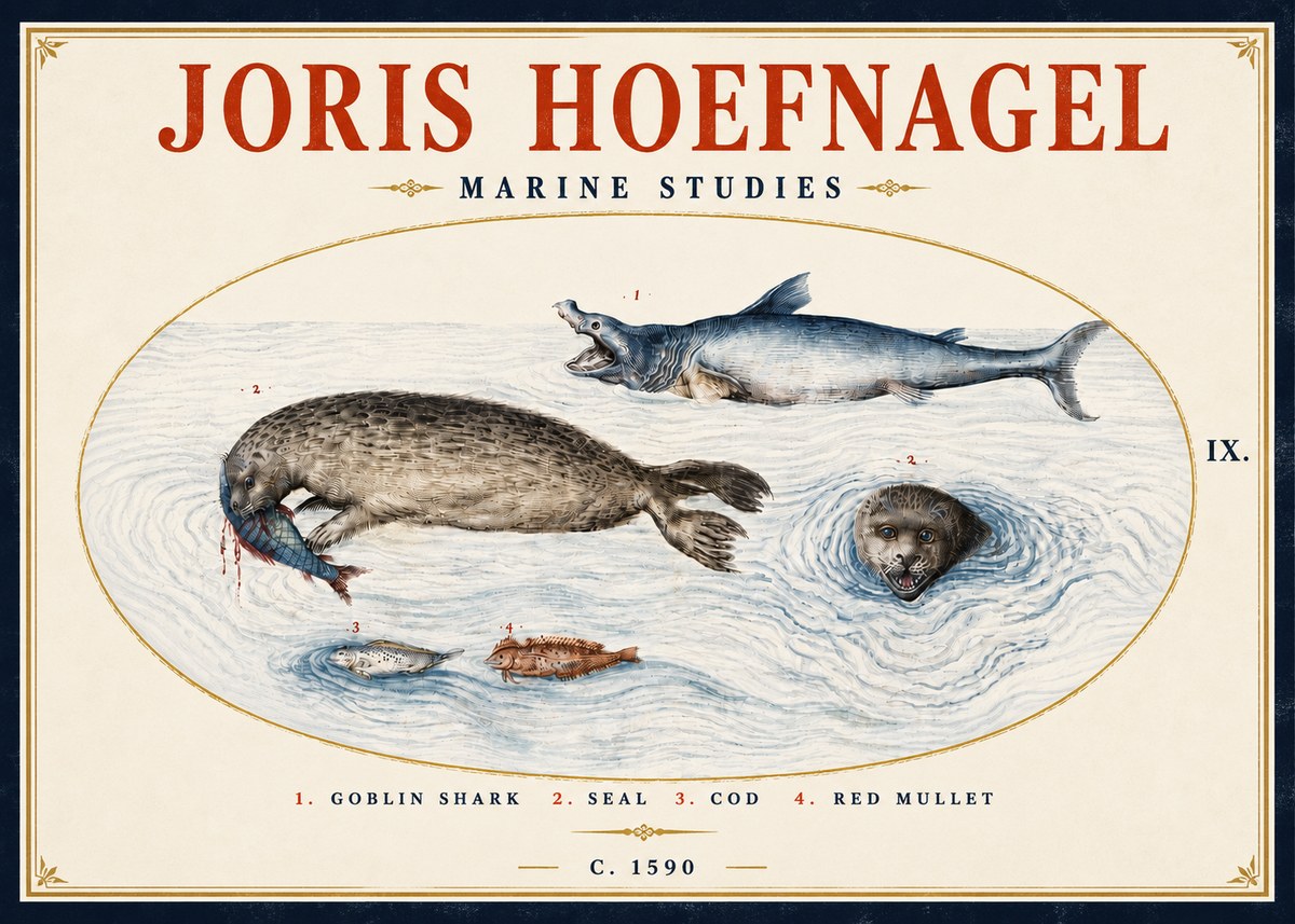 Joris Hoefnagel Marine Studies No5 - Poster