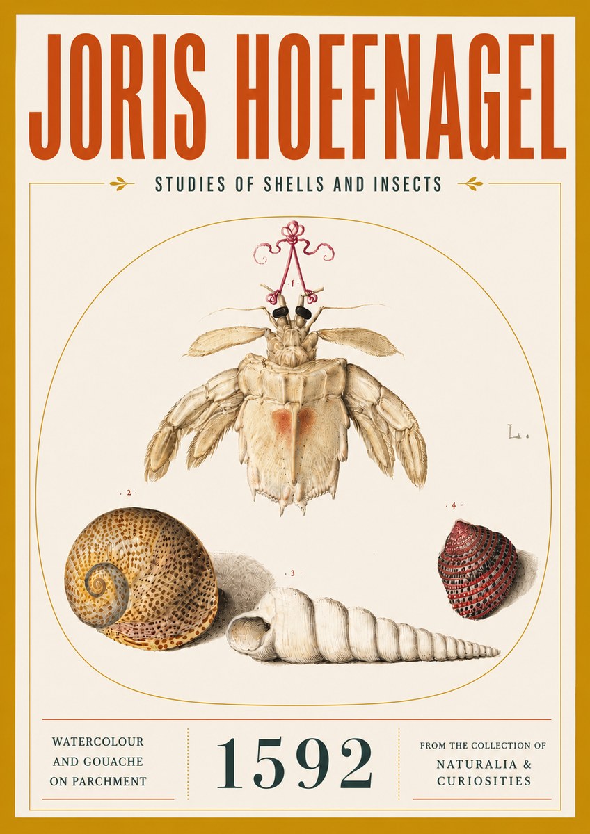 Joris Hoefnagel Studies of Shells and Insects No5 - Poster