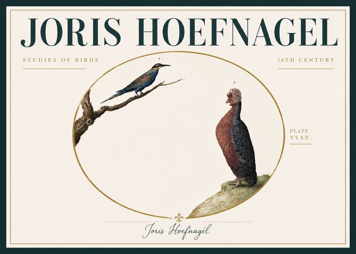 Joris Hoefnagel Studies of Birds I No6 - Poster