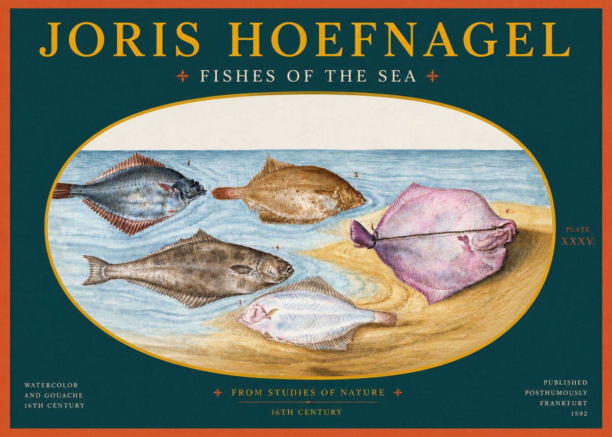 Joris Hoefnagel Fishes of the Sea II No2 - Poster
