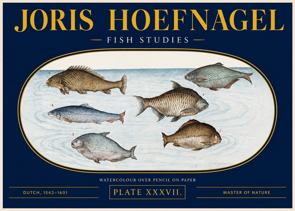 Joris Hoefnagel Six Freshwater Fish No4 - Poster
