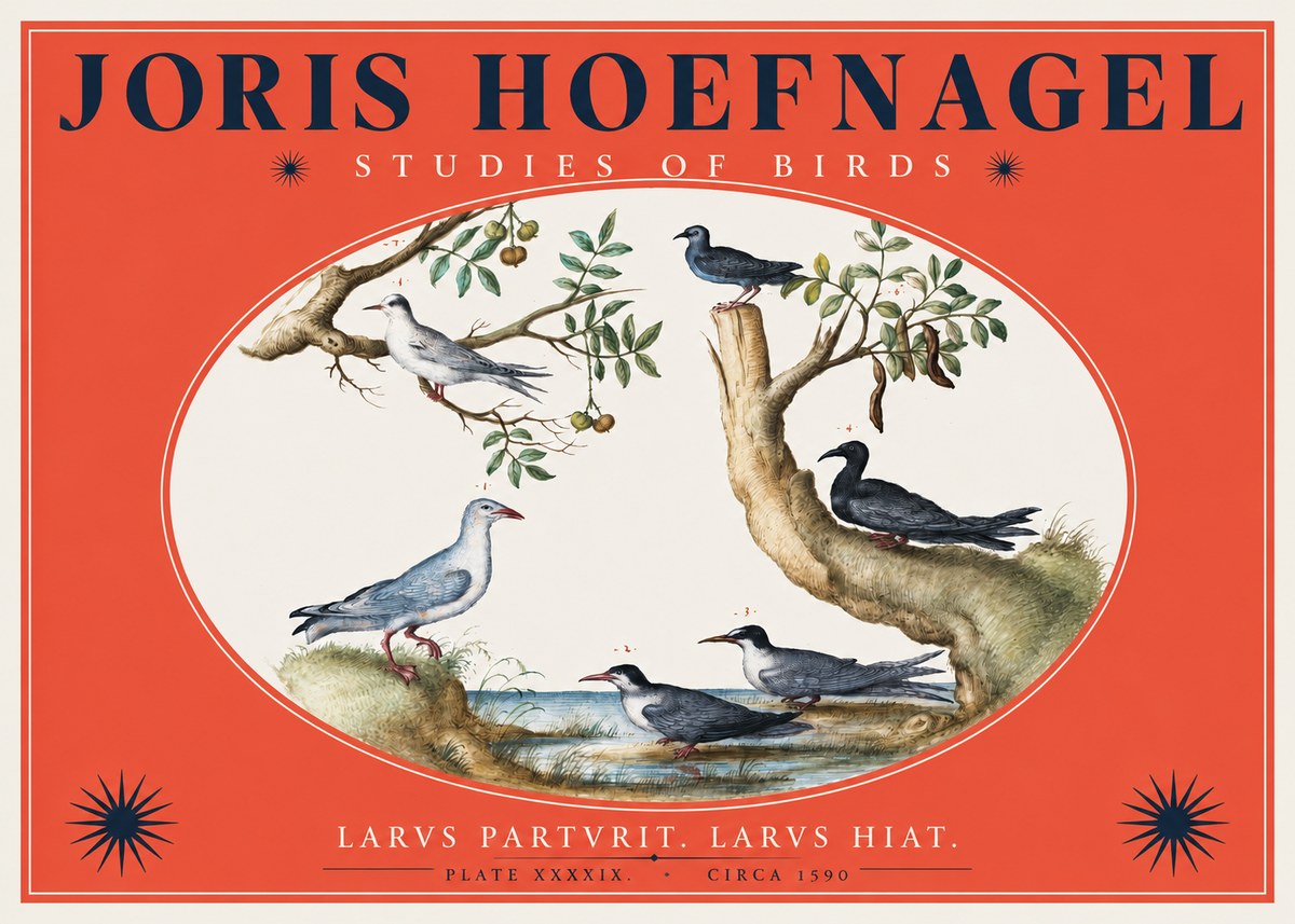 Joris Hoefnagel Studies of Birds II No2 - Poster