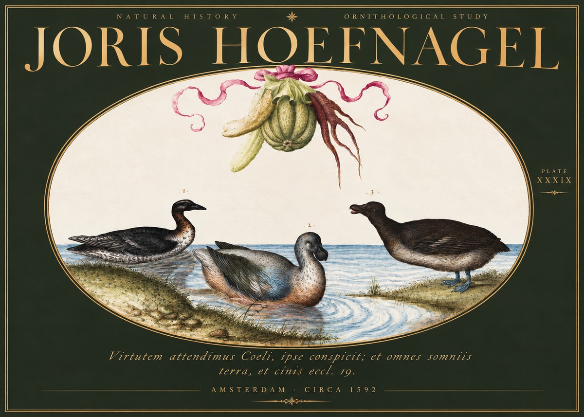 Joris Hoefnagel Ornithological Study No3 - Poster