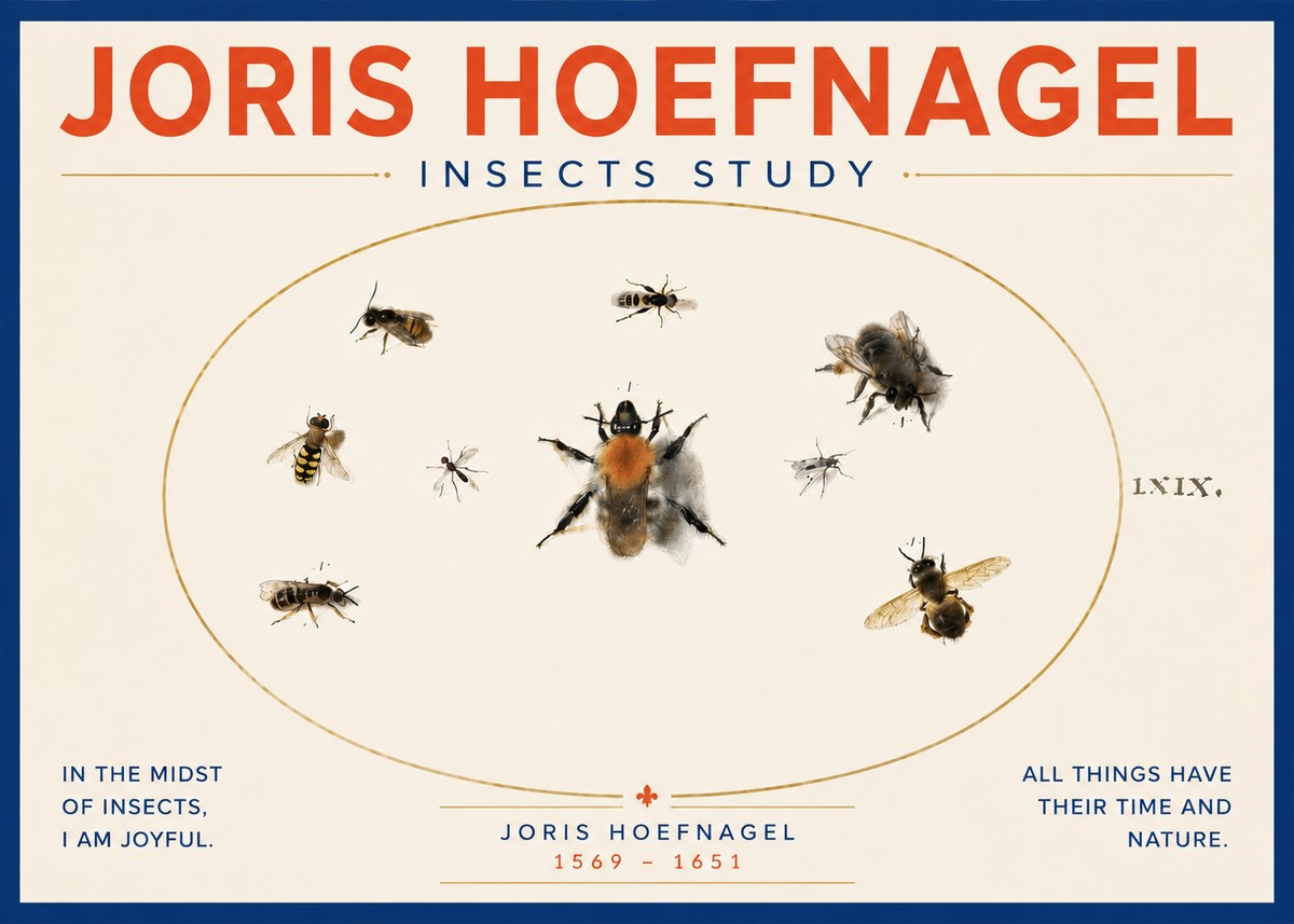 Joris Hoefnagel Insects Study II No4 - Poster