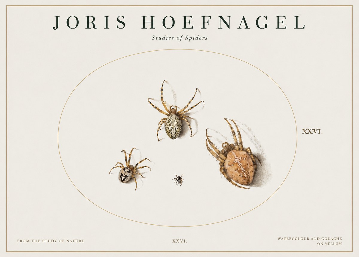 Joris Hoefnagel Studies of Spiders III No1 - Poster