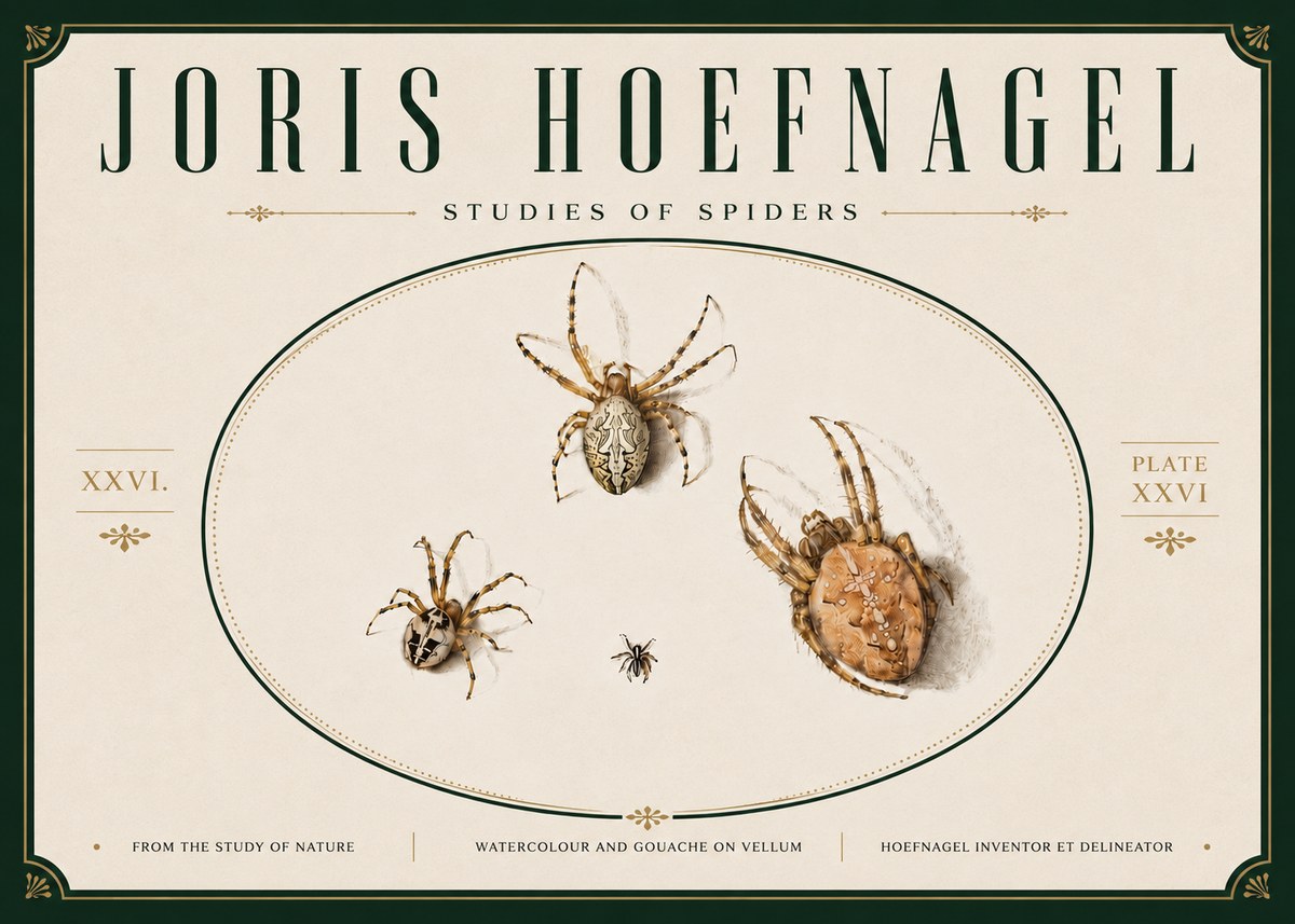 Joris Hoefnagel Studies of Spiders III No6 - Poster