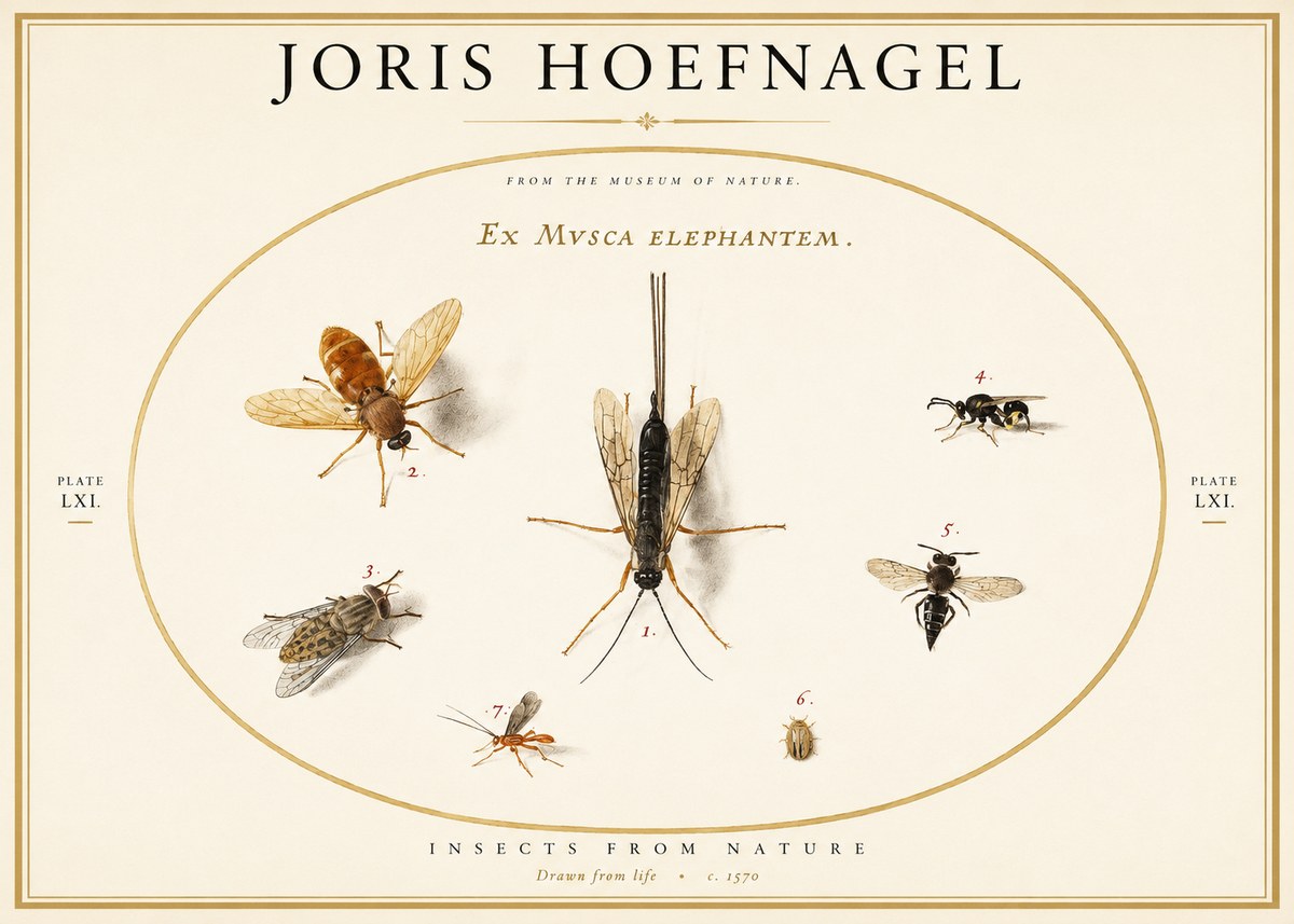 Joris Hoefnagel Ex Mvsca Elephantem. No1 - Poster