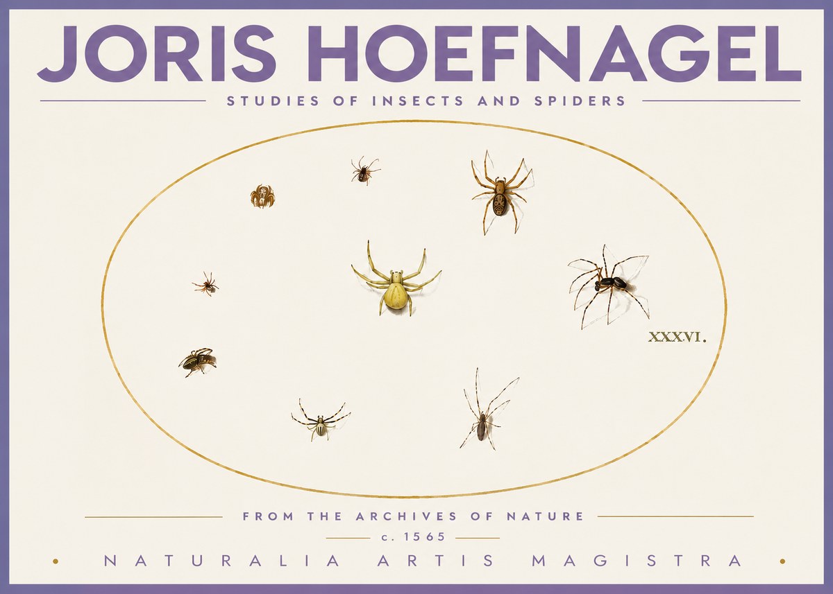 Joris Hoefnagel Studies of Insects and Spiders No4 - Poster