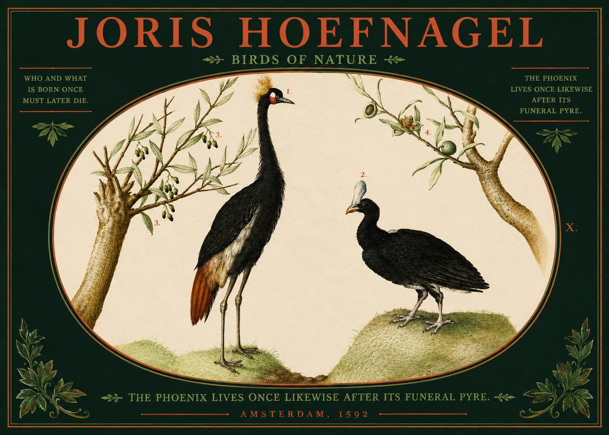 Joris Hoefnagel Birds of Nature No2 - Poster