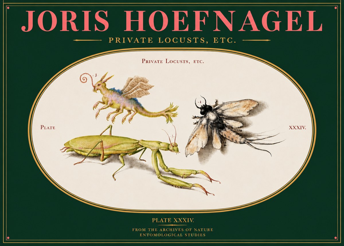Joris Hoefnagel Privs Locvsta Bovem. No4 - Poster